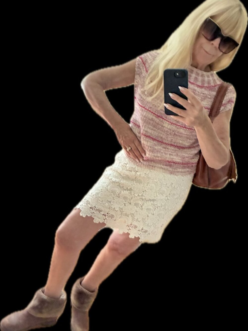 Daily Practice Anthropologie Knit Sweater Vest Size S Pink Cream Wool Blend
